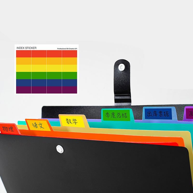 Organizador acordeão simples com etiquetas coloridas, Bill Organizer, papel de grande capacidade, 7-bolso