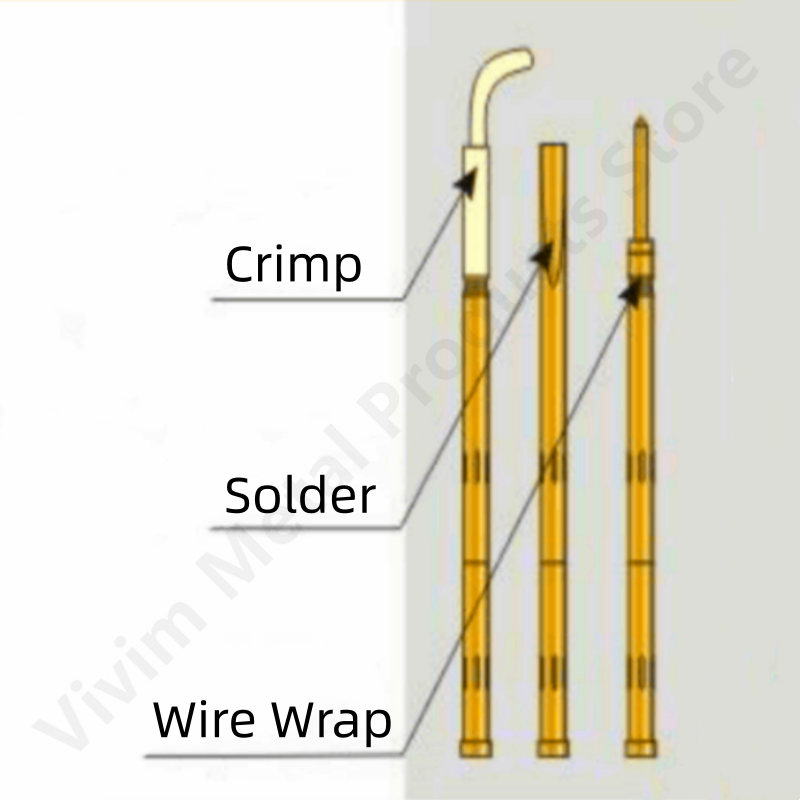 100 buah Pin uji R50-1W P50-B1 wadah tabung kuningan lengan jarum tempat duduk pembungkus kawat lengan panjang 25.9mm diameter luar 0.86mm