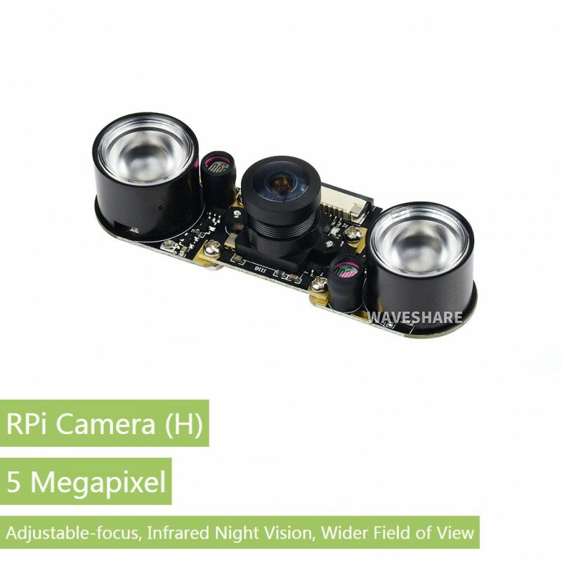 Caméra RPi Waveshare (H), objectif fisheye, prend en charge la vision nocturne