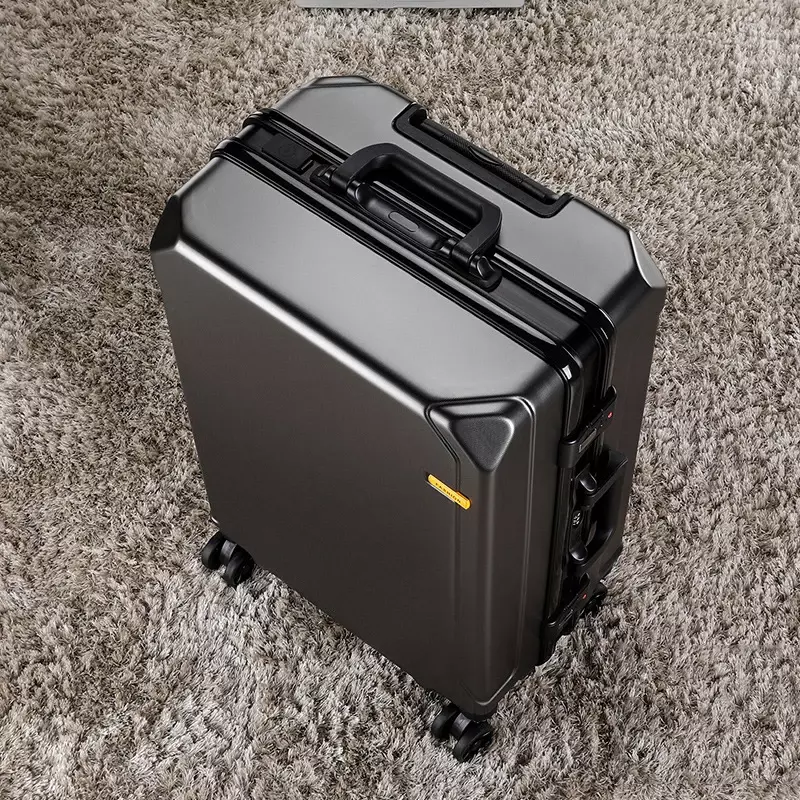 機内持ち込み手荷物用のアルミニウムフレーム付きスーツケース,USB充電器付きのファッショナブルなトラベルバッグ,学生用,20 24 26 28インチ