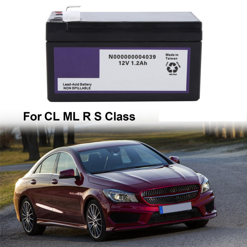 Bateria alternativa auxiliar do carro para a classe do CL ML R S do Benz de Mercedes, N00004039, 12V, 1.2Ah, 0000000