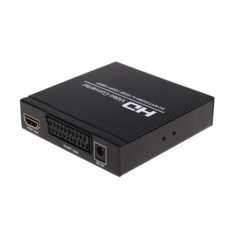Convertitore compatibile da SCART a HDMI convertitore Audio Video Coaxia convertitore Video HD per lettore Set-BOX Console di gioco DVD HDTV