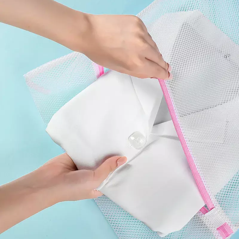 Sacchetti per bucato con cerniera a rete Fine e grossolana di 3 dimensioni pieghevoli delicati per la cura dell'abbigliamento lavatrice rete di protezione dei vestiti