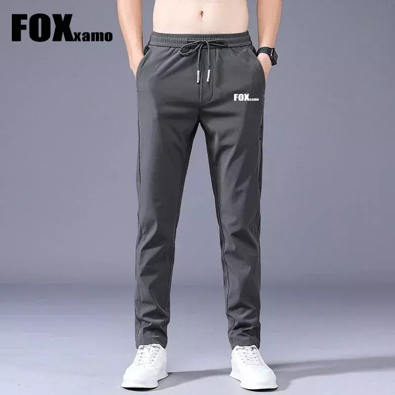 Брюки Foxxamo мужские для велоспорта, повседневные мягкие эластичные уличные спортивные однотонные штаны на шнуровке, с аппликацией и карманами