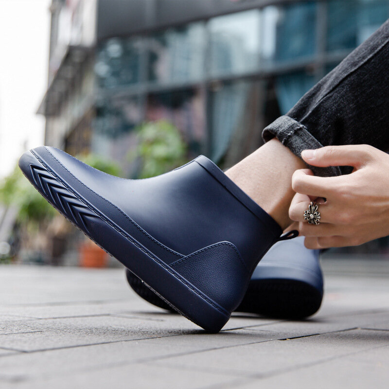 Botas de chuva para mulheres botas de chuva de tornozelo sapatos de borracha confortáveis à prova dwaterproof água de trabalho