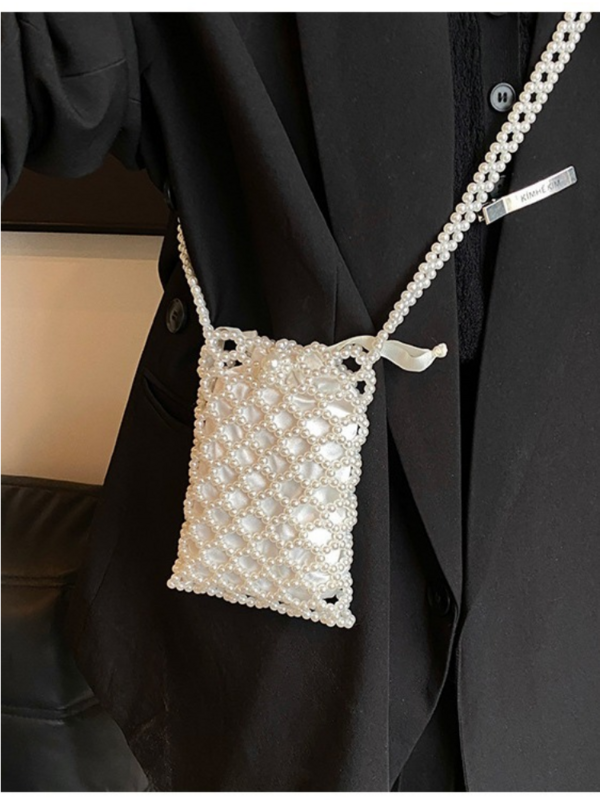 New exquisite and fashionable beaded mobile phone bag, high-end and trendy mini bag, elegant crossbody bag
