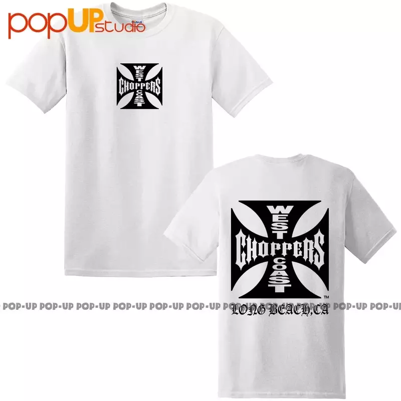 Camiseta de West Coast Choppers, WCC OG Cross, negro sobre blanco, T-Shirt2024, alta calidad