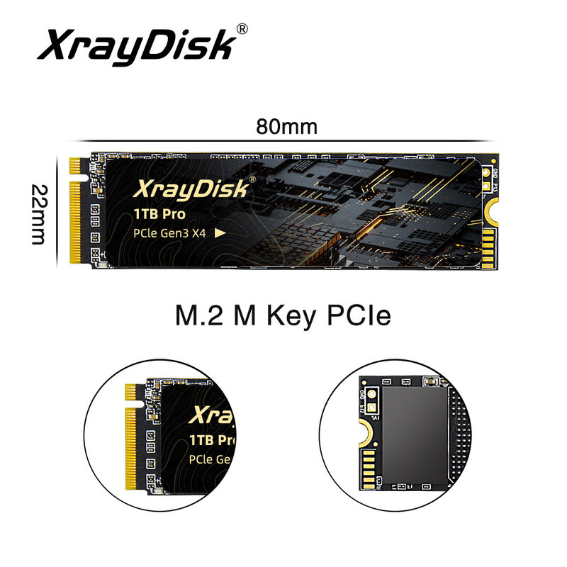 Xraydisk – disque dur NVMe SSD, M.2 PCIe, haute vitesse, 1 to, 2 to, pour ordinateur portable et de bureau