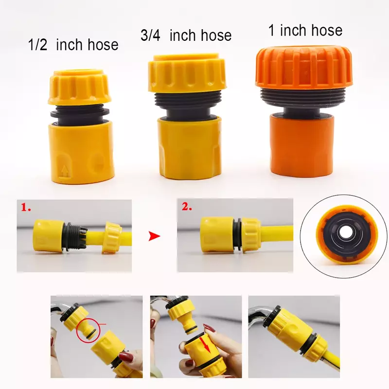 PVC Gardening Accessories Outdoor 3/4 Car Garden Hose Connector Adapter Quick Connect Repair Tubing Connection Tube Fittings 1/2