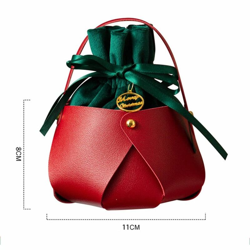 Декоративная подарочная сумочка из искусственной кожи для детей, мешок для рождественского подарка, мешок для конфет, подарочный пакет