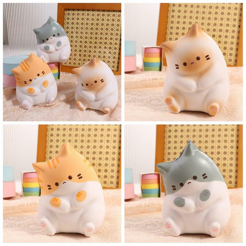 PU Lento Rising Cat Pinch Toy, Brinquedo macio bonito dos desenhos animados, Lento Rising Squeeze Cat, Decoração do quarto
