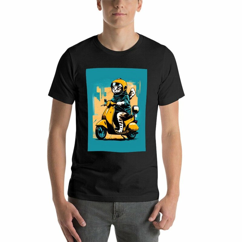 Camiseta de perro para montar en patinete, tops de talla grande, ropa para hombre
