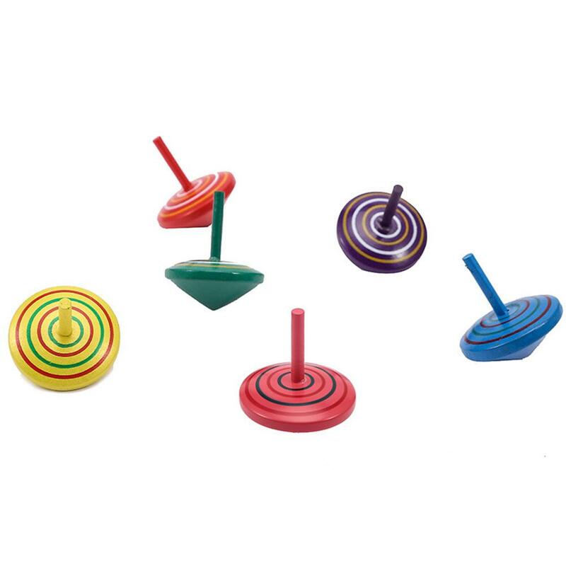 Juguete orgánico colorido para niños y niñas, Tops giratorios de madera, habilidades de coordinación y equilibrio, recuerdos de fiesta, S6b8, 1 piezas