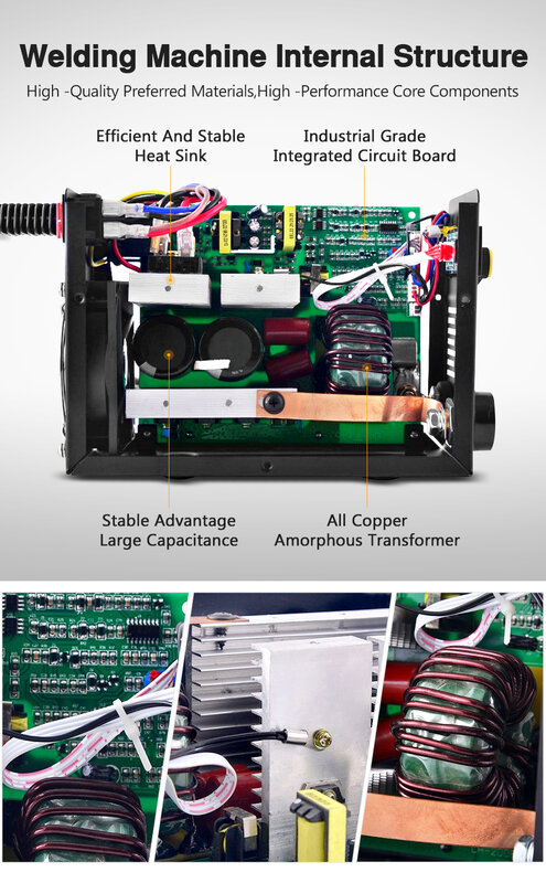 Rdspon ARC Inverter DC industri portabel, mesin las Mini logam portabel 165-230V daya frekuensi 50-60HZ