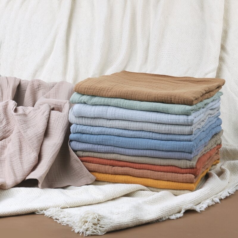 Bebê musselina-toalha algodão swaddle cobertor infantil verão colcha fina absorvente toalha banho ar condicionado