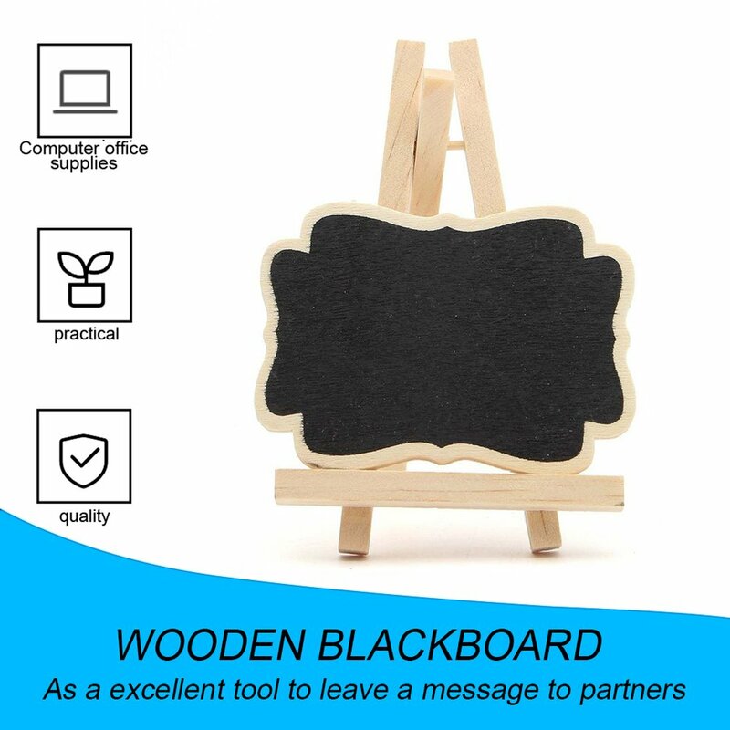 10PCS Portable Wooden Blackboard Universal Message Board Mini Chalkboard Wedding Party Decorative Parts Childern Toy Paintboard