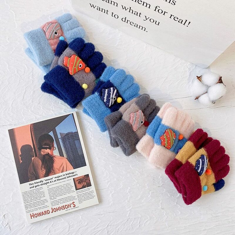 Gants tricotés à cinq doigts pour garçons et filles de 2 à 4 ans, mitaines de Production de chaleur pour enfants