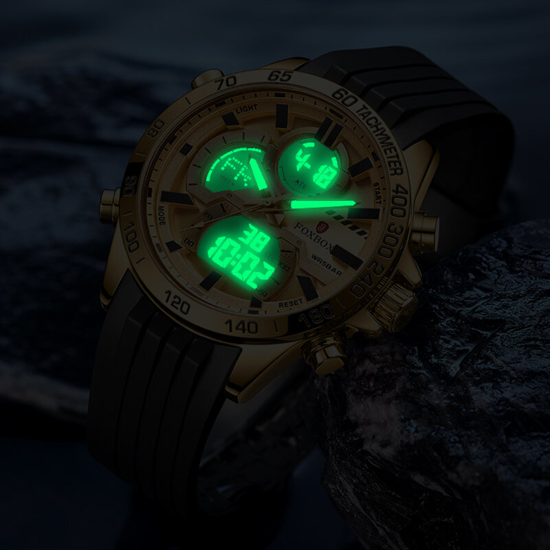 LIGE-reloj deportivo de silicona para hombre, cronógrafo de pulsera Digital de cuarzo, resistente al agua, con pantalla LED, ideal para regalo