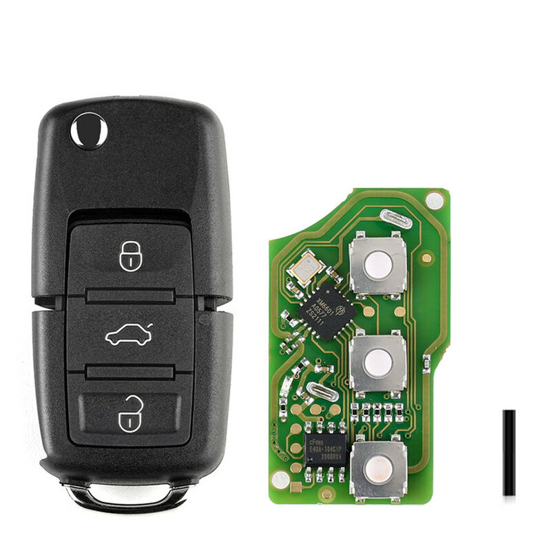 Xhorse-XKB501EN Accessoires de clé de voiture à télécommande VVDI, fil universel à 3 boutons, pas de puce pour VVDI2, mini outils de programmation, lot de 5 pièces