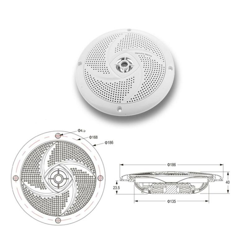 White Dampproof Round Speaker Sound System for Boat/Marine/Car/RV/Sailing