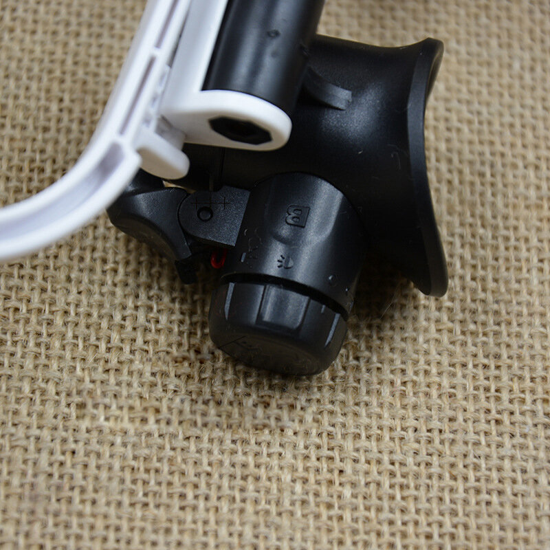 Double Eye Magnifier com luz LED, Iluminado Lupa, Cabeça de Lupa, Vestindo Reparação, Jóias, Relógio, 8x, 15x, 23x