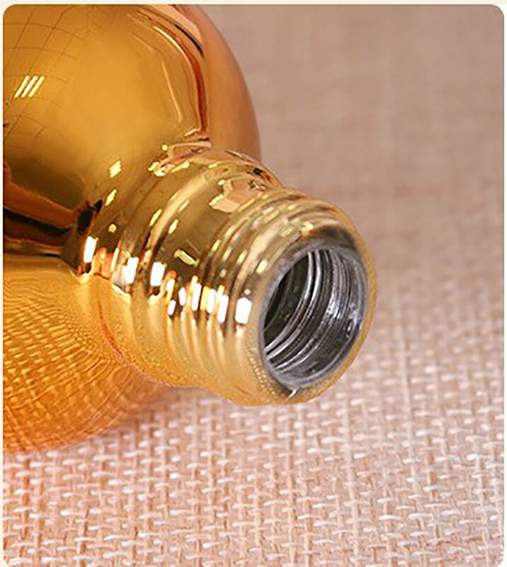 1pc 10-100ml plástico cabeça conta-gotas banhado a ouro óleo essencial sub-engarrafamento selado spray garrafa de amostra cosmética vazia