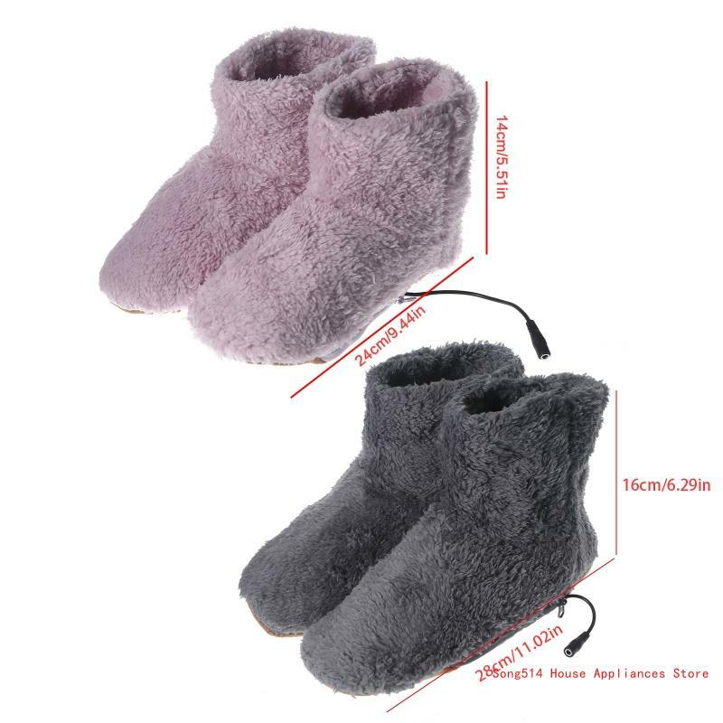 Chauffe-pieds USB en peluche, chauffe-pieds, chaussures chauffantes d'hiver, chaleur sommeil 95AC