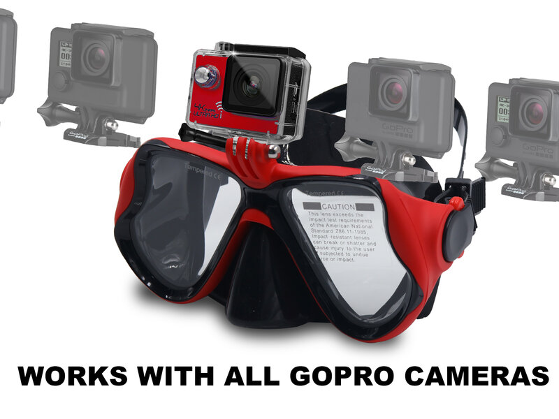 ชุดหน้ากากดำน้ำดูปะการังชุดหน้ากากดำน้ำป้องกันหมอกที่ยึดสำหรับ GoPro กล้องเพื่อการกีฬาใต้น้ำ