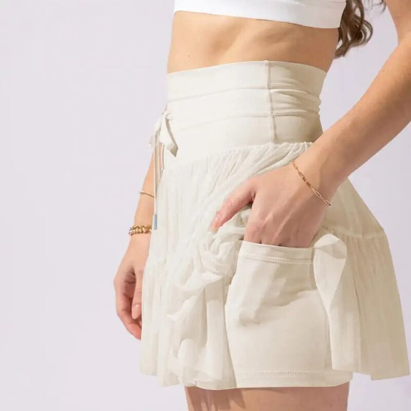 Mini jupe plissée en maille taille haute pour femme, courte, décontractée, couleur unie, mode féminine, été, 2024