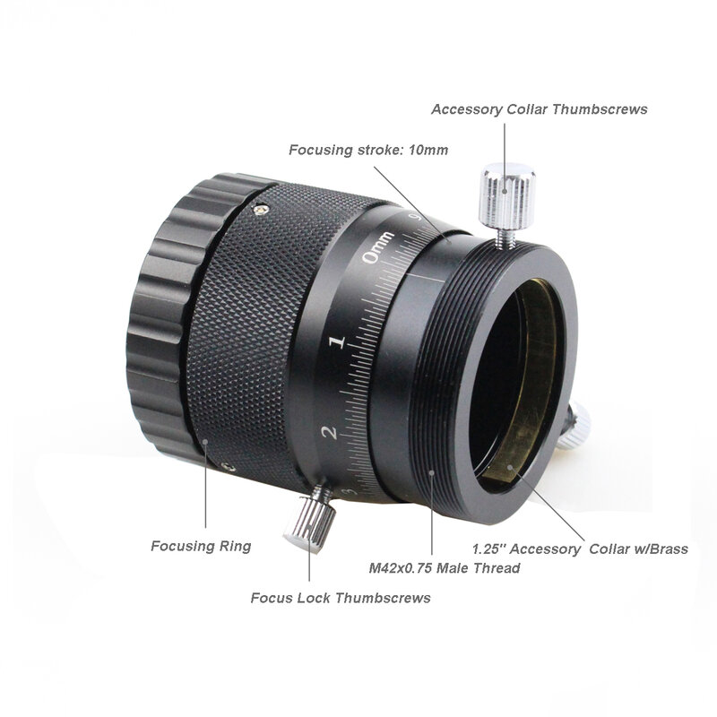 New High Precision 1.25" Double Helical Focuser  for Telescope / Finder & Guide Scope w/ Brass Compression Ring LD2071A