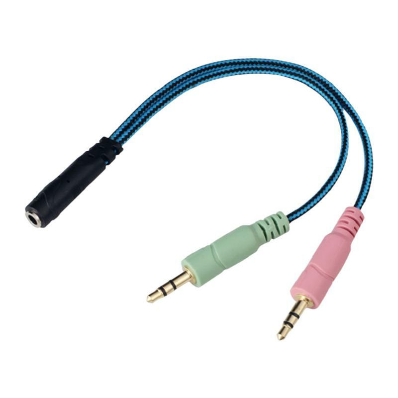 Cable de extensión de auriculares de 3,5mm, adaptador de micrófono de Audio estéreo Y divisor de 3,5mm para auriculares con enchufe bidireccional