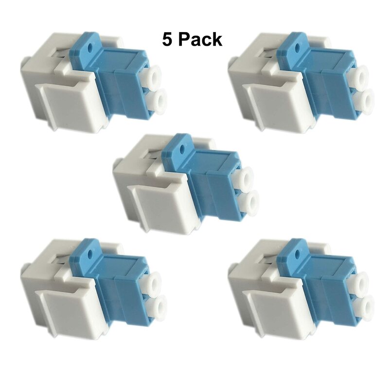 5-piece LC fiber optic adapter LC to LC duplex 10GB Keystone female to female coupler for wall panels, black and white