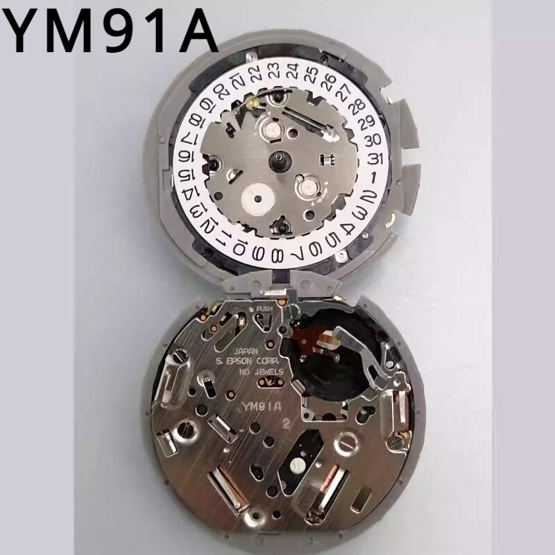 Gerakan Tianma Jepang YM91A, aksesori jam tangan pergerakan kuarsa YM91A baru & asli