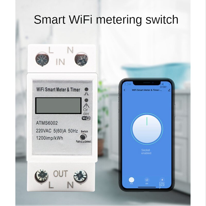 Atms6002 Tuya Slimme Meter Tuya Smart Wifi Meter Wifi Afstandsbediening Meter Wifi Meetschakelaar