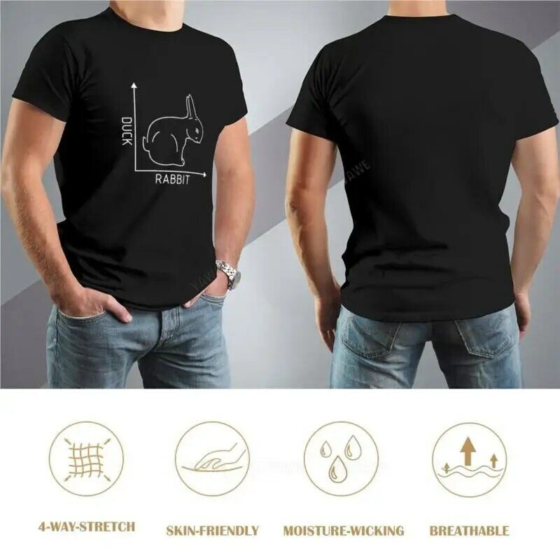 Bawełniana koszulka męskie t-shirty z kaczką/królikiem letnie koszulki ubrania anime t-shirty męskie z krótkim rękawem t-shirty męskie