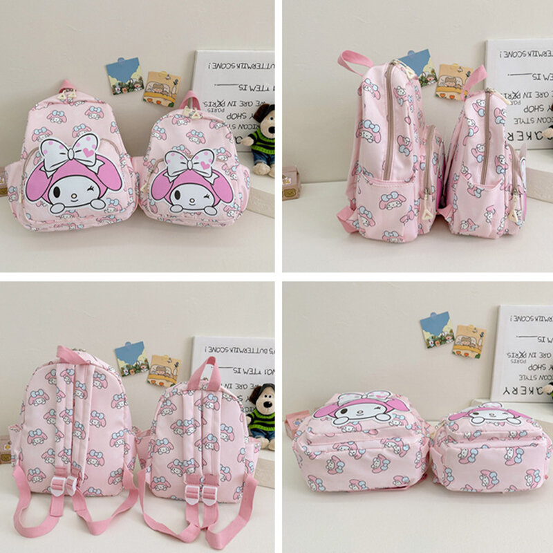 Kuromi Schoolbag Kawaii Sanrio Hello Kitty School Bag Kindergarten Melody Student Bag High Capacity Cinnamoroll Backpack Gift