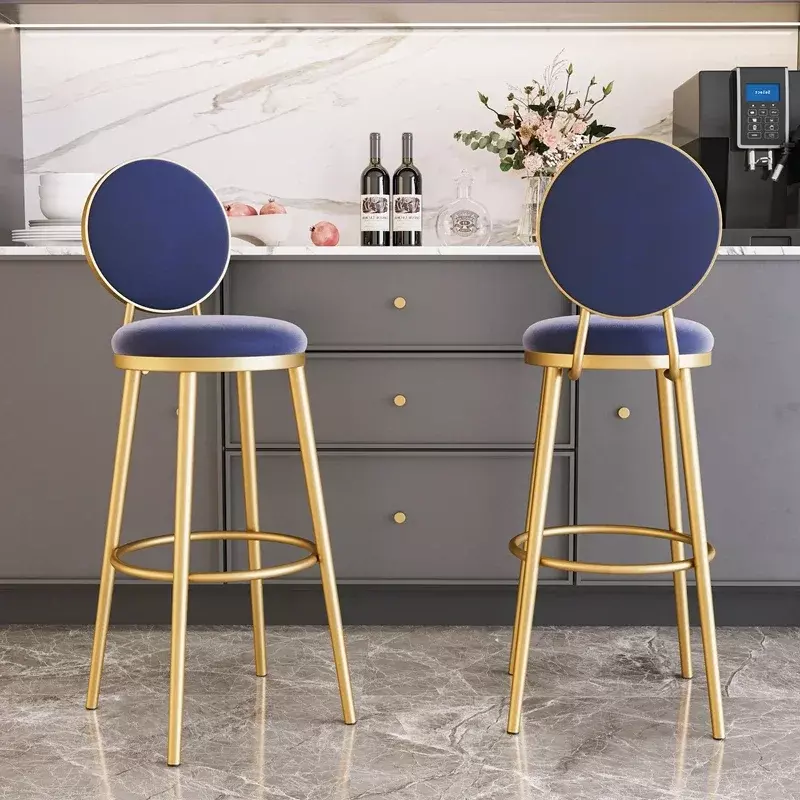 Nordic Bedroom Bar Chair Modern Minimalist Luxury Kitchen Bar Chair With Back Restaurant Gaming Banqueta Garden