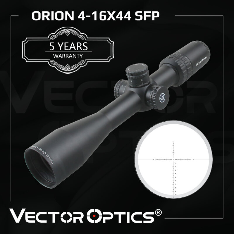 Vector Optics Orion 4-16x44 SFP 저격용 라이플 스코프, 1/10 MIL 터렛 락 기능 탑재, 스나이퍼 타겟 사격용 스코프, 5.56 7.62 .308win에 적합