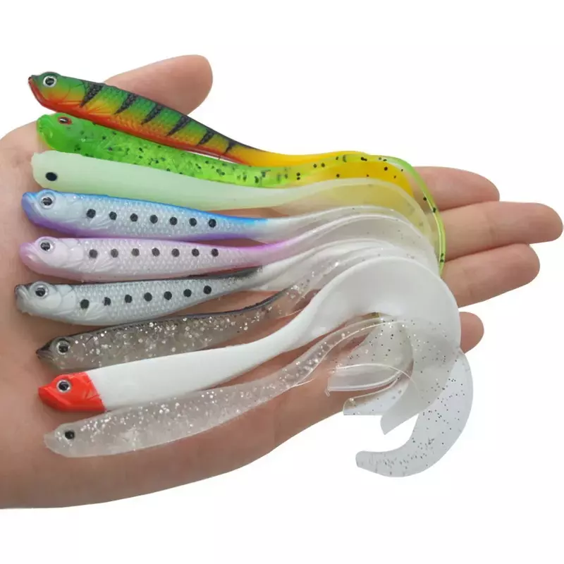 Fishing Lure 125mm 5.5g Swimbait Shad T-Tail Soft Bait Artificial Silicone Lures Bass Pike Fishing Jigging Wobblers