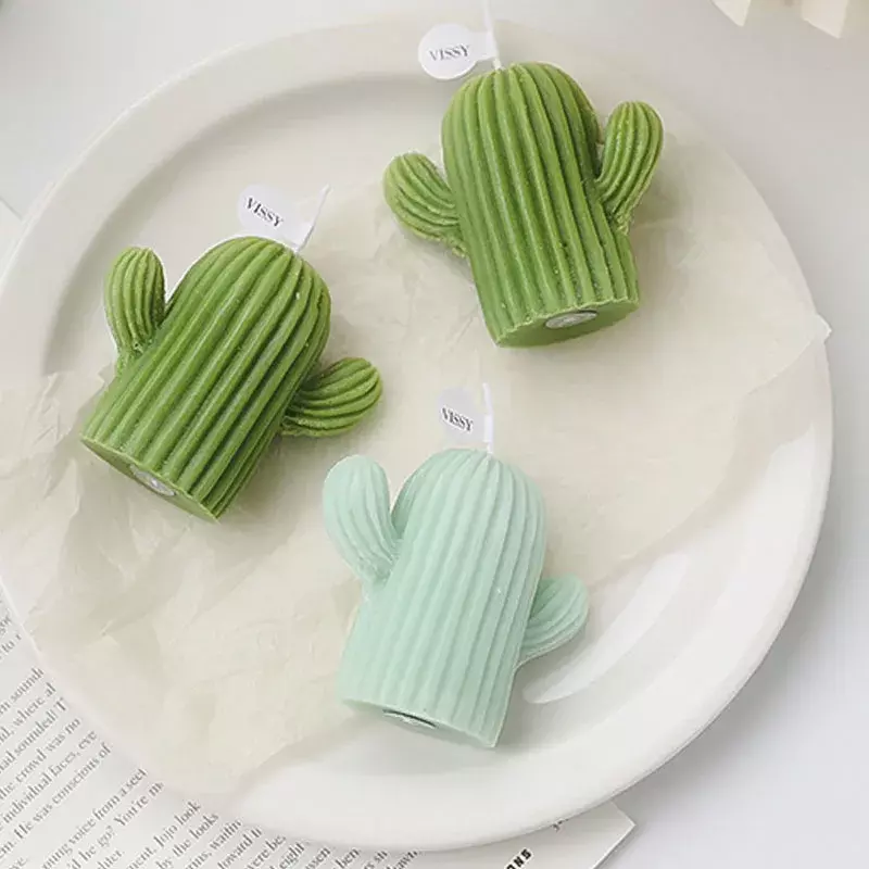 1 Pcs New Cactus Candle Romantic Cute Soy Wax Aromatherapy Small Scented Relaxing Birthday Wedding Party Gift Home Decor