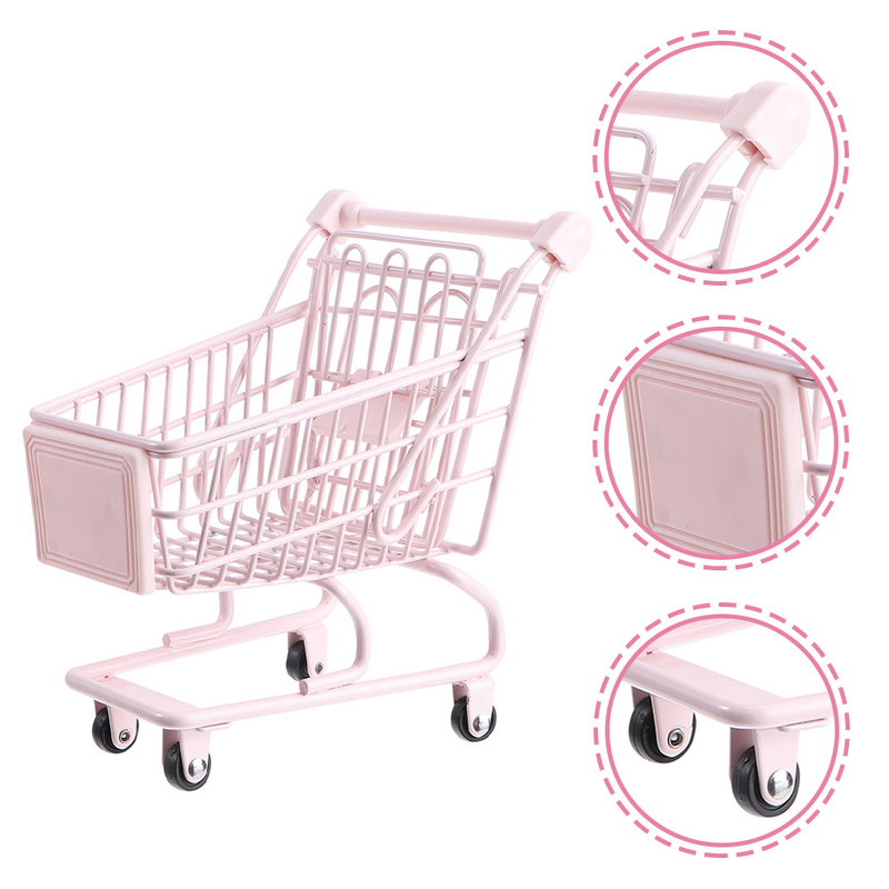 Shopping Carts for Groceries Toy Baby Stroller Miniature Supermarket Trolley Basket Food Toys