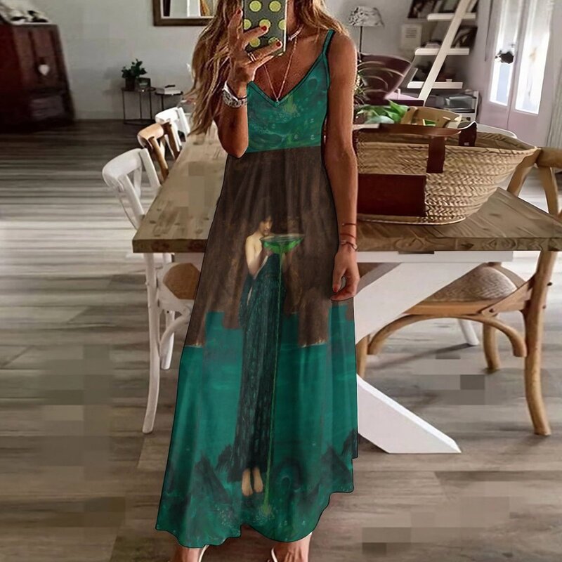 Circe Invidiosa przez J. W. Waterhouse sukienka bez rękawów damska sukienka kostium na lato sukienka suknia wieczorowa