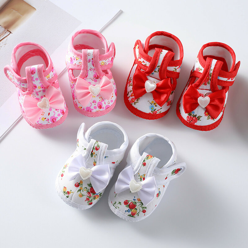 Sapatos de Decoração Soft Sole Bow do recém-nascido, Prewalker Princess Sandals, Infantil Criança Primeiros Caminhantes, Bebés Meninas, Meninos