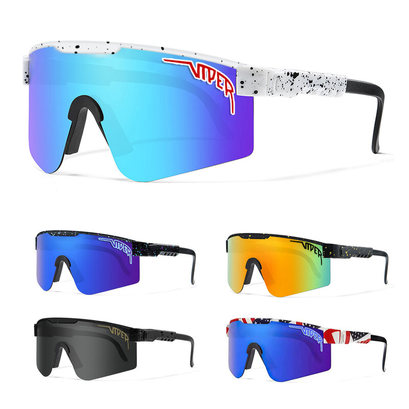 Kacamata bersepeda tahan angin, kacamata luar ruangan MTB Pria Wanita olahraga lari UV400 gaya kacamata tanpa kotak
