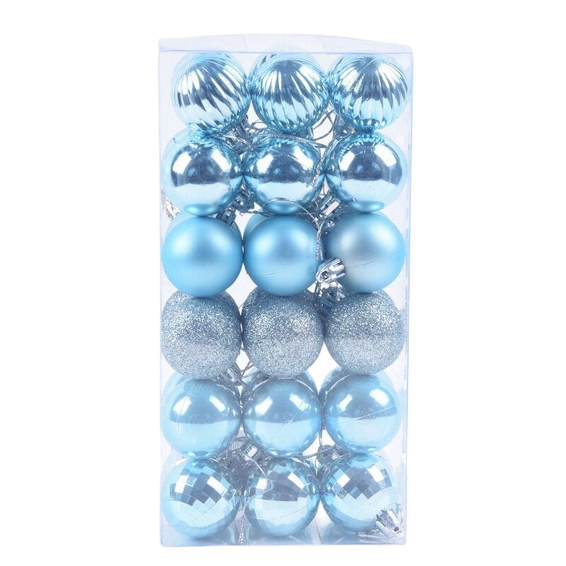 Kerstversieringen Shatterproof Kerstboom Ornament Set Kerstballen Decoratie Nieuw Ijs Blauw