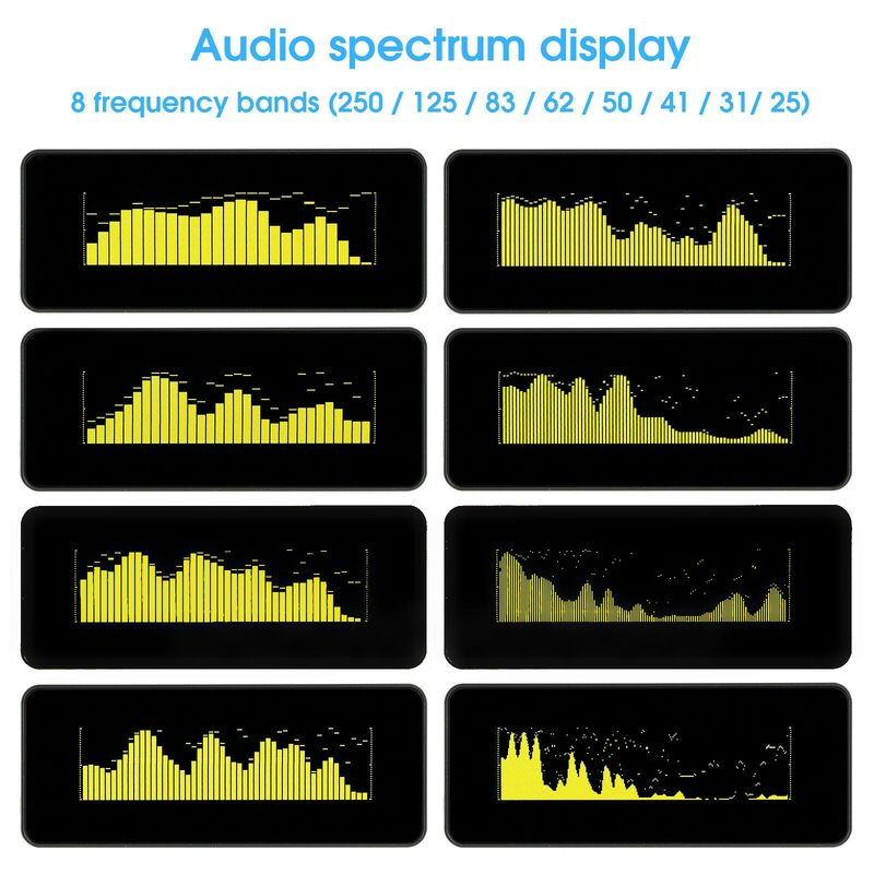 Hi-end OLED pengukur Level suara Audio Spectrum Analyzer jam Digital Dekorasi Rumah