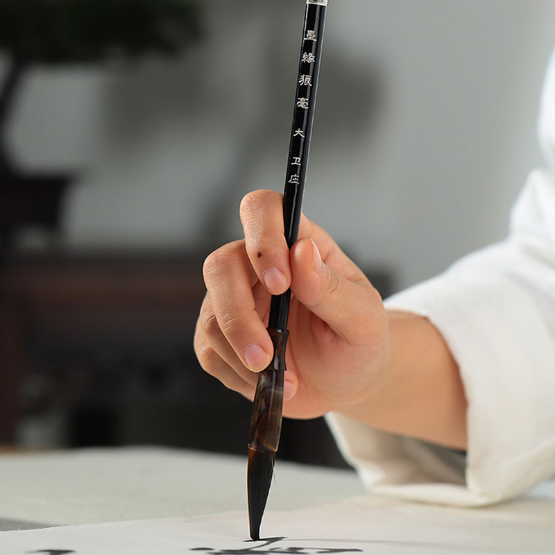 فرشاة رسم الخط الصيني ، أقلام ، مقاطع كتابة ، شعر الذئب الآسيوي التقليدي ، فرش