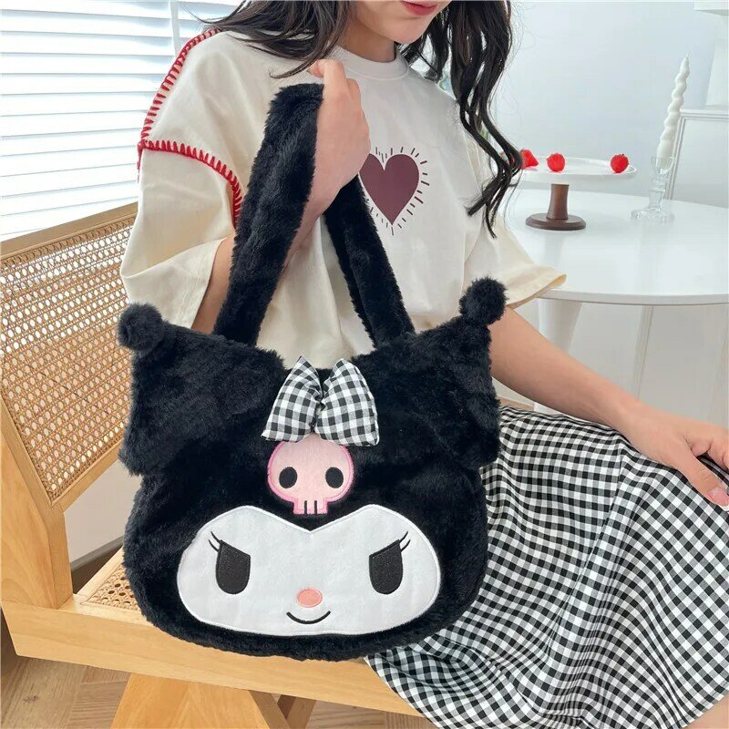 Kawaii Sanrio peluche Cinnamoroll Melody Kuromi donne Tote borse borse a tracolla moda femminile borse a tracolla borse regali di natale