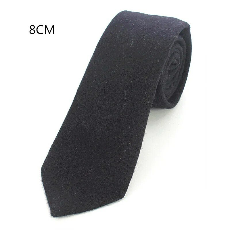 8cm Quality Wool Necktie Thick and Solid for Wedding Party Gift Business Office Business Solid Tie
