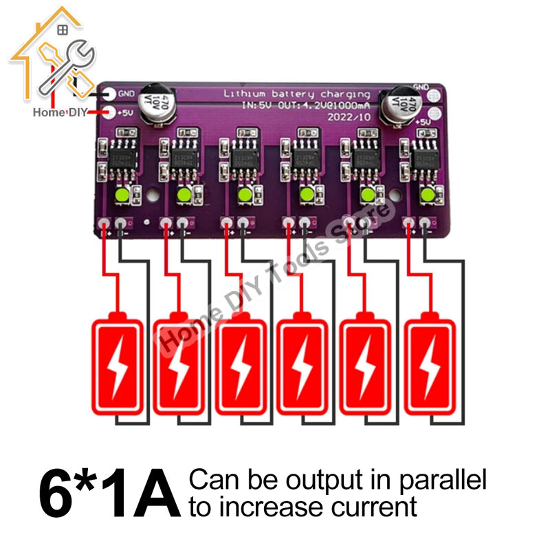 Pengisi daya papan sirkuit PCB modul pengisian Input 5V untuk Aksesori skuter listrik baterai Lithium 18650 4.2V